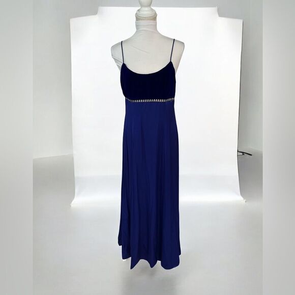 Morgan & Co by Linda Bernell Velvet and Satin Gown Crystal Details SZ 11/12 VTG - Picture 1 of 12